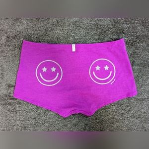 PINK Pink Boyshorts with Smileys Size M NWT.